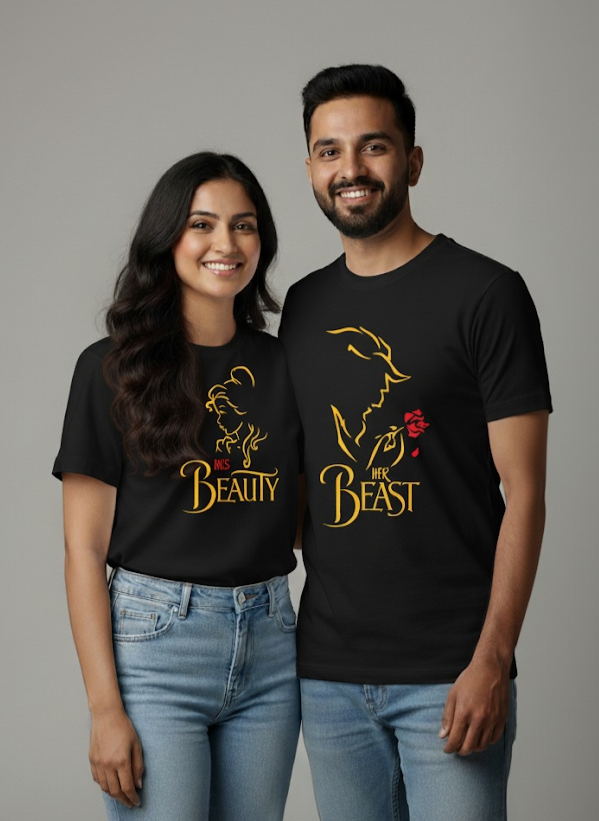 "His Beauty / Her Beast" Matching Couple T-Shirts