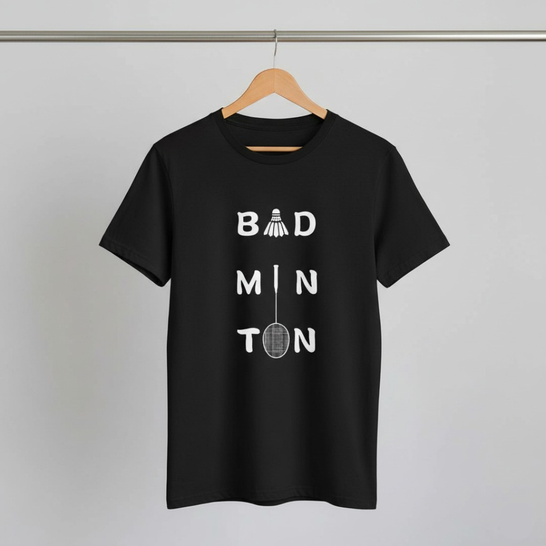 Bad Min Ton Simple Shuttlecock Design T-Shirt