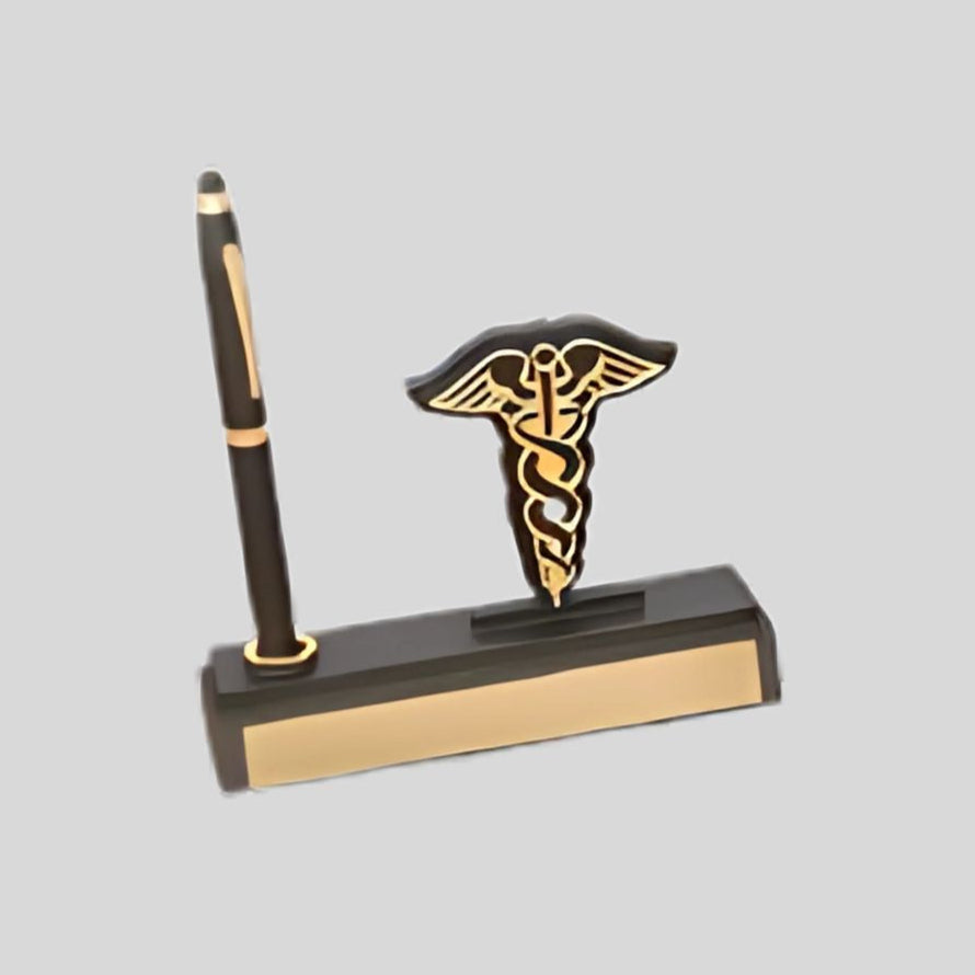 DK – Premium Doctor Pen Stand with Medical Caduceus Emblem – Elegant Desk Accessory & Gift for Doctors 1403