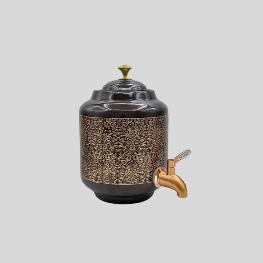 Copper Carving Water Dispenser Matka 3 Litre – Decorative Premium Water Storage 180440