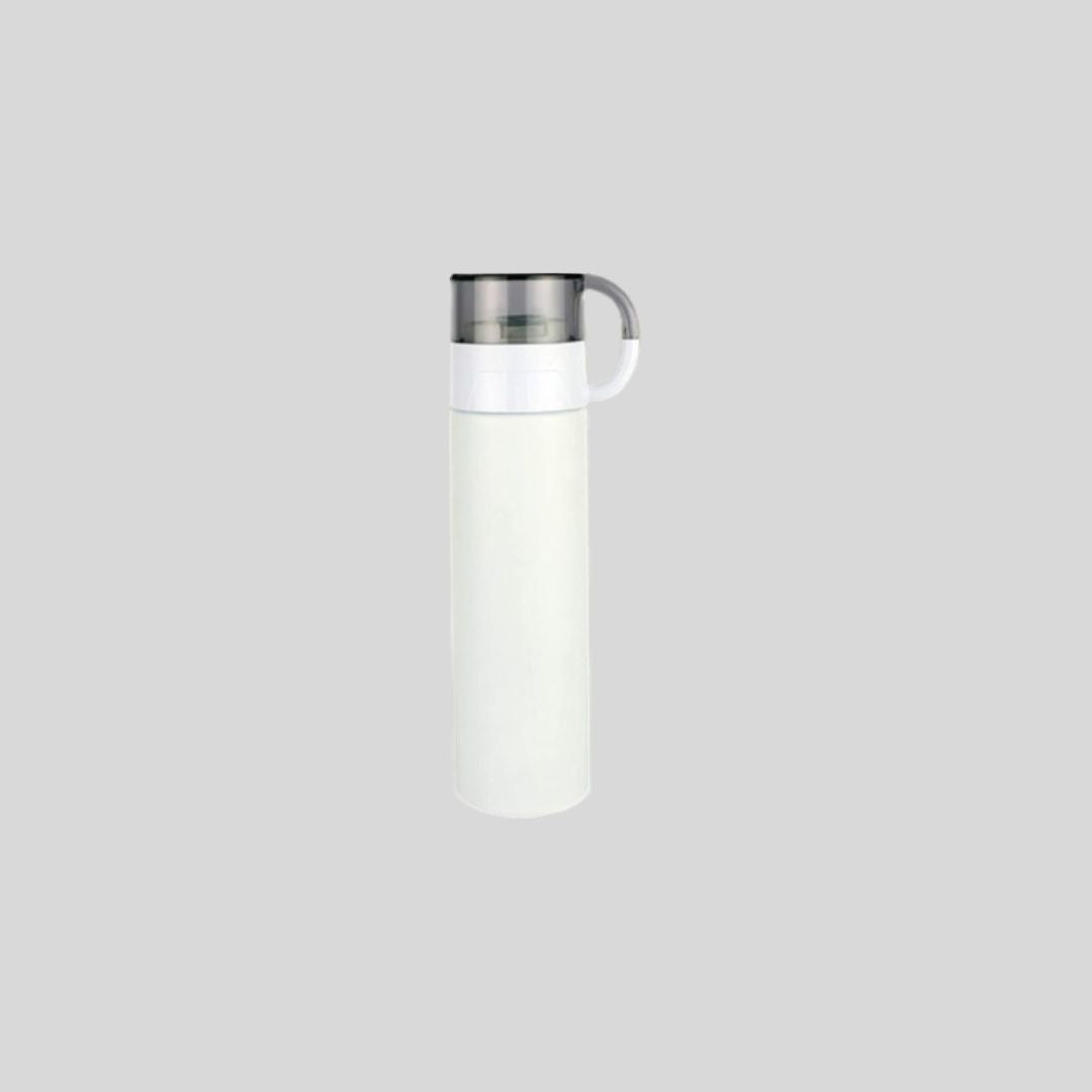 DK Transparent Cup Lid Water Bottle - Insulated Stainless Steel Travel Mug with Handle 1805
