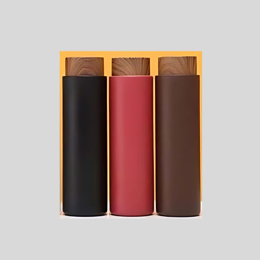 400 ML Matte Flask with Wooden Finish Cap – Stylish Customizable Gift Bottle 18070