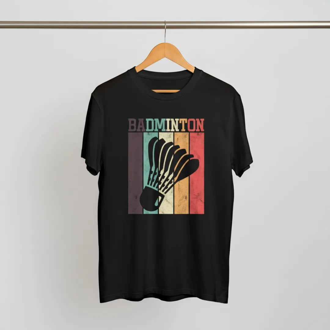 Retro Vintage Shuttlecock Badminton T-Shirt
