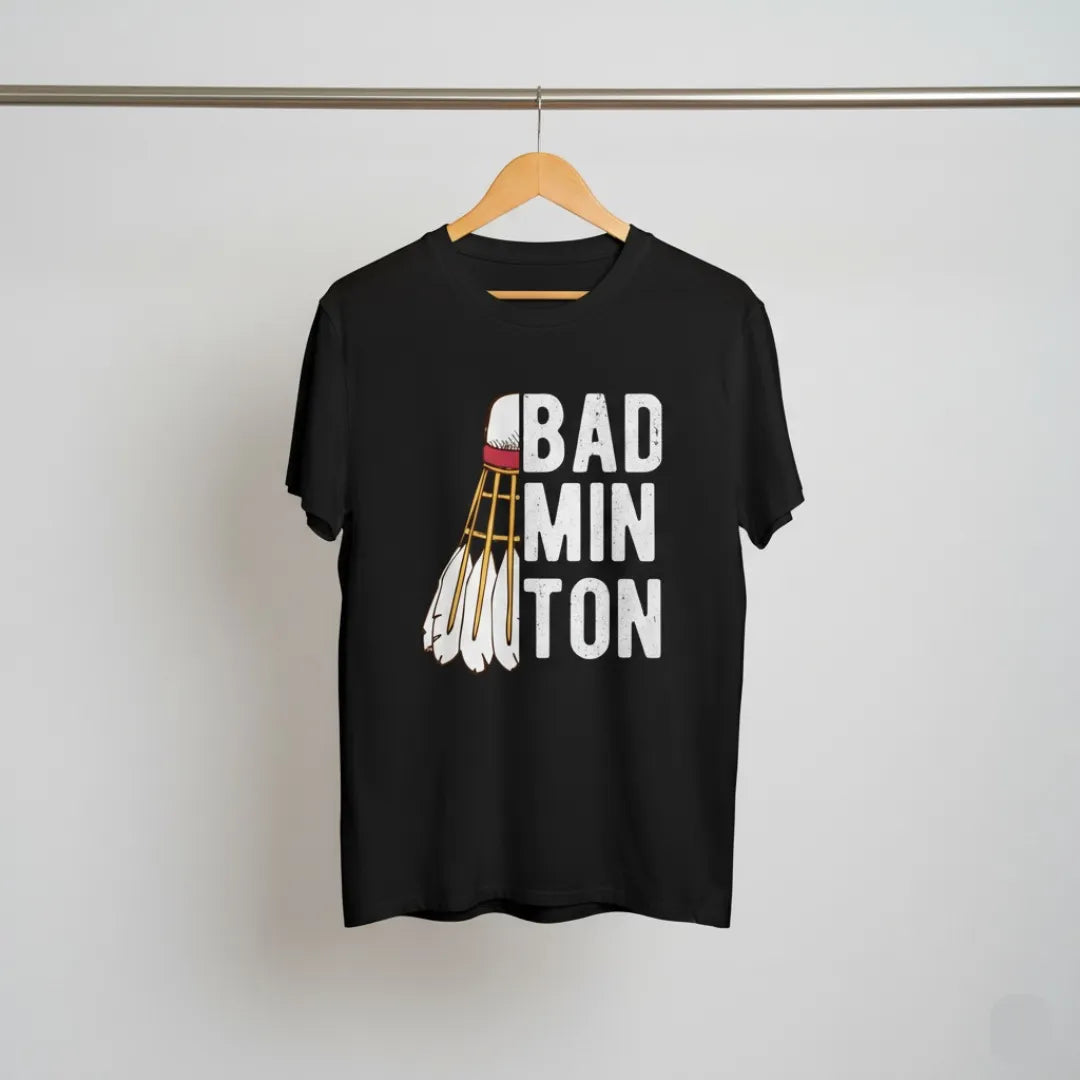 Bad Min Ton - Funny Badminton Shuttlecock Design T-Shirt