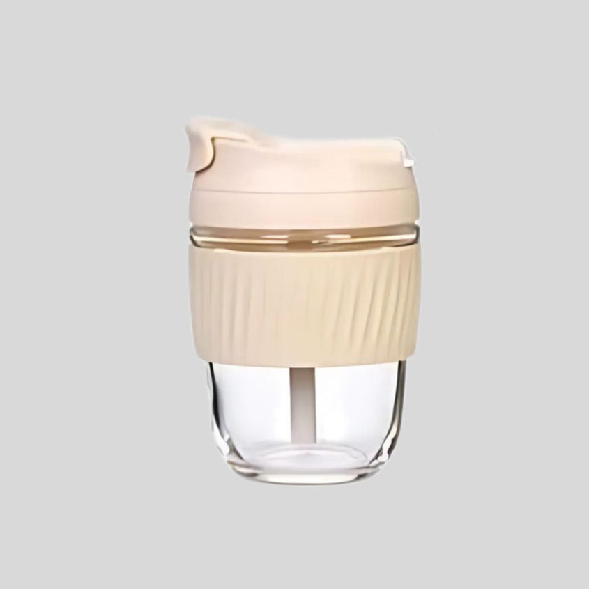 DK –Reusable Glass Coffee Shaker Mugs with Lids and Straws