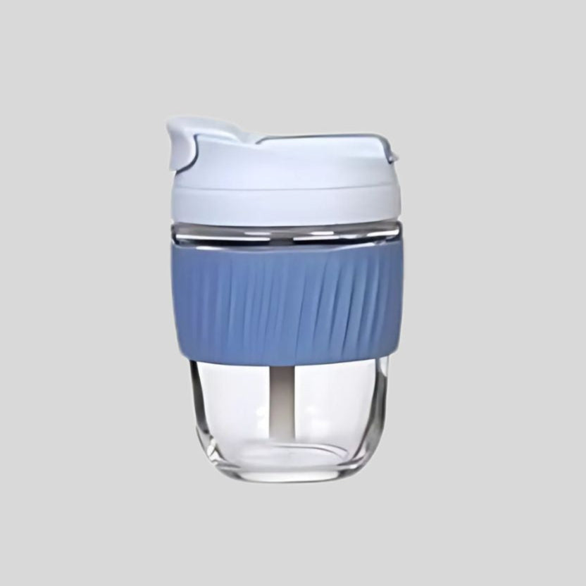 DK –Reusable Glass Coffee Shaker Mugs with Lids and Straws