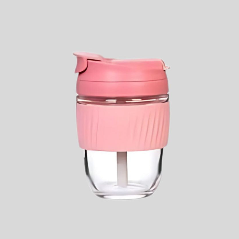 DK –Reusable Glass Coffee Shaker Mugs with Lids and Straws