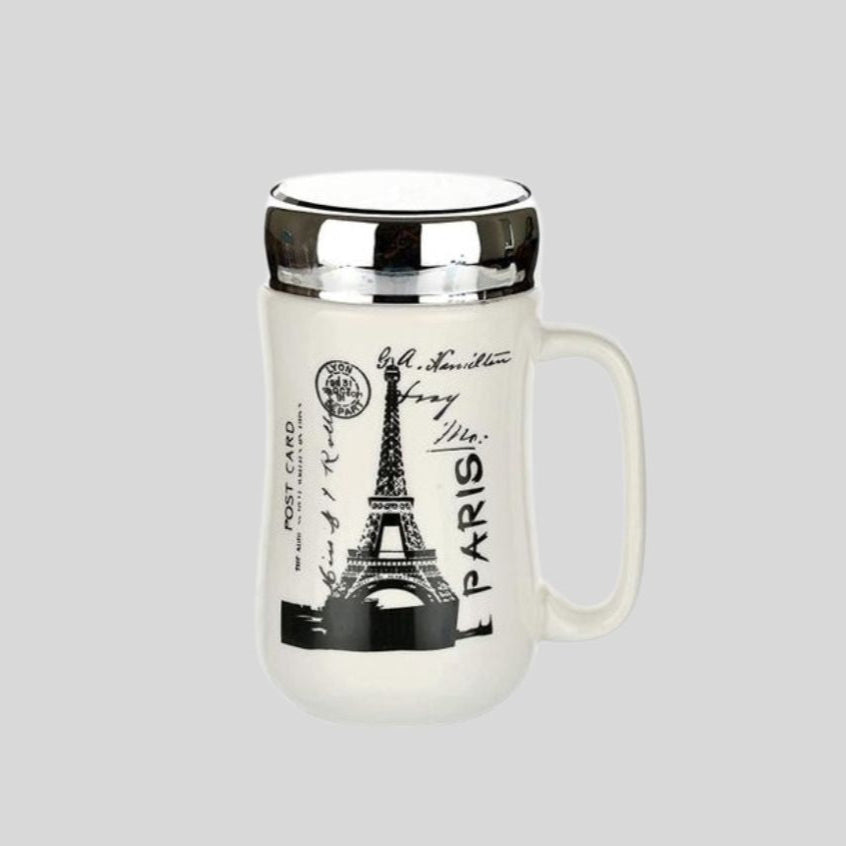 DK - Premium City Landmark Ceramic Mug with Metallic Lid