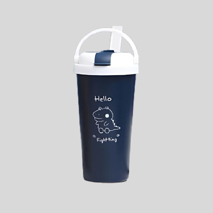 DK - Cute Cartoon Plastic Water Bottle with Handle & Flip Lid 977