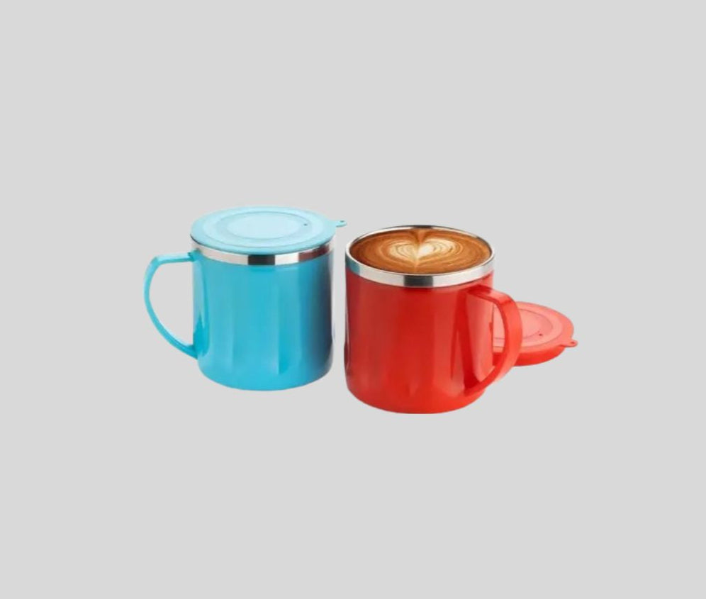 DK - Stainless Steel Double-Walled Coffee Mug with Lid - Insulated Tea Cup- 995