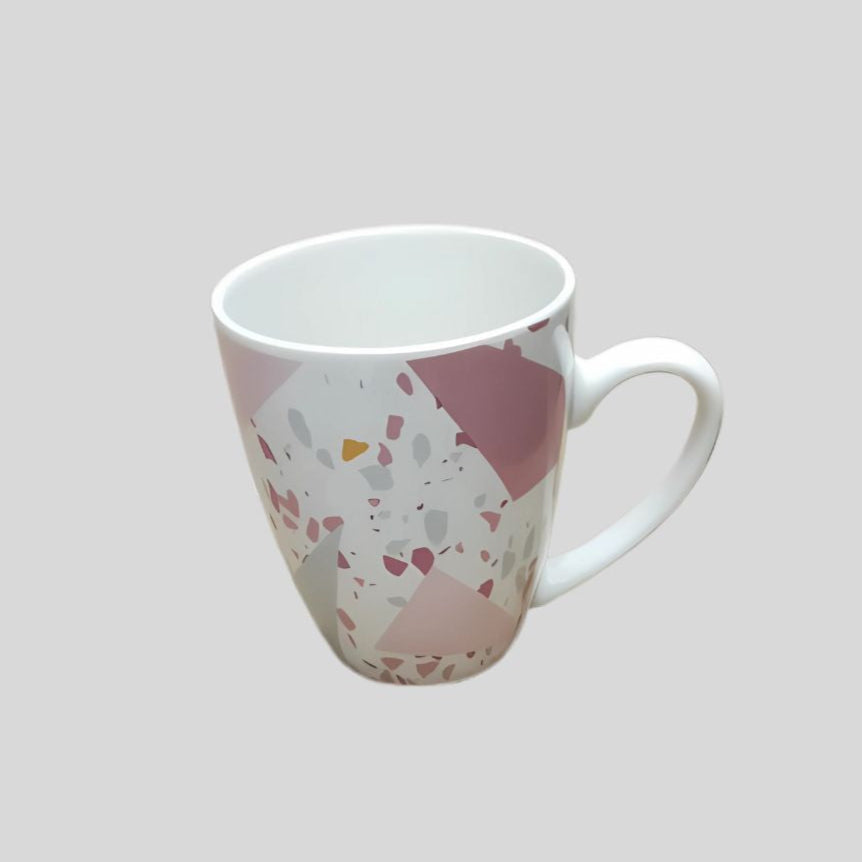 DK - Ceramic Coffee Mug with Terrazzo Print - 350ml Modern Tea Cup