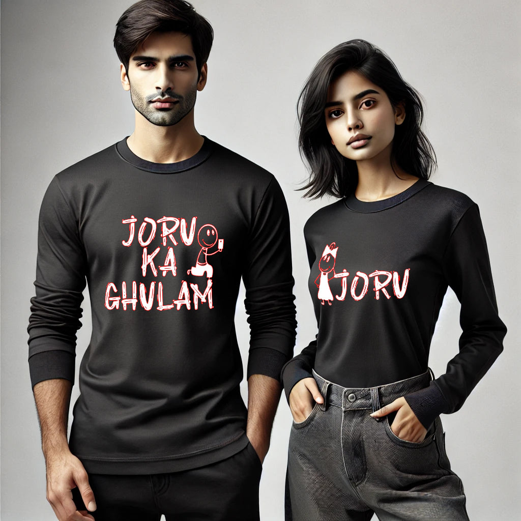 Joru Ka Gulaam & Joru Funny Couple T-Shirts – Long Sleeve