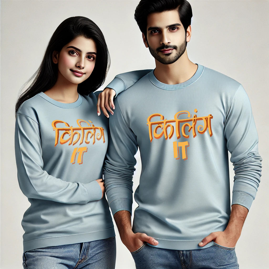 Killing It Funny Long Sleeve Couple T-Shirts