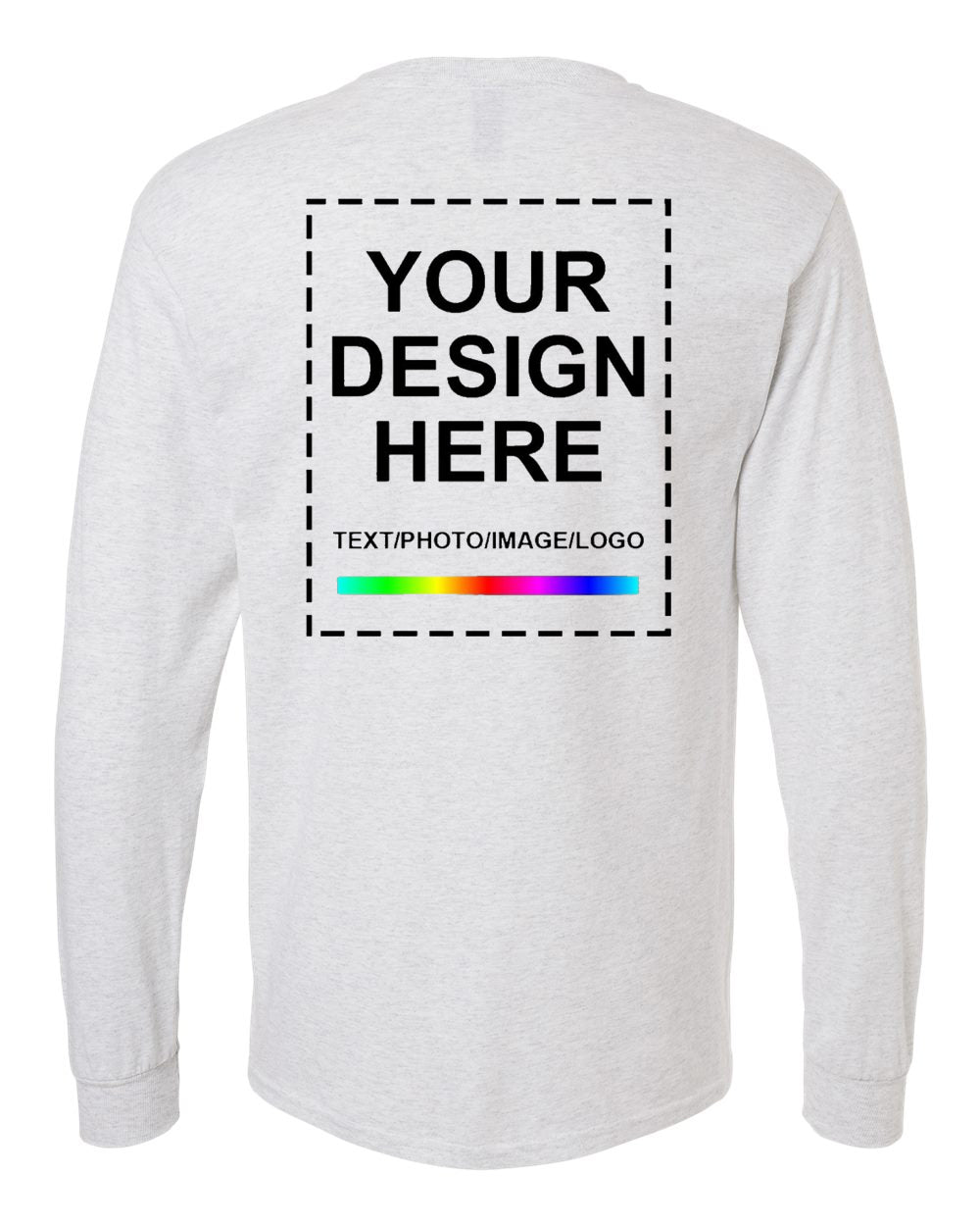 Customized Print White Sweatshirt Back View