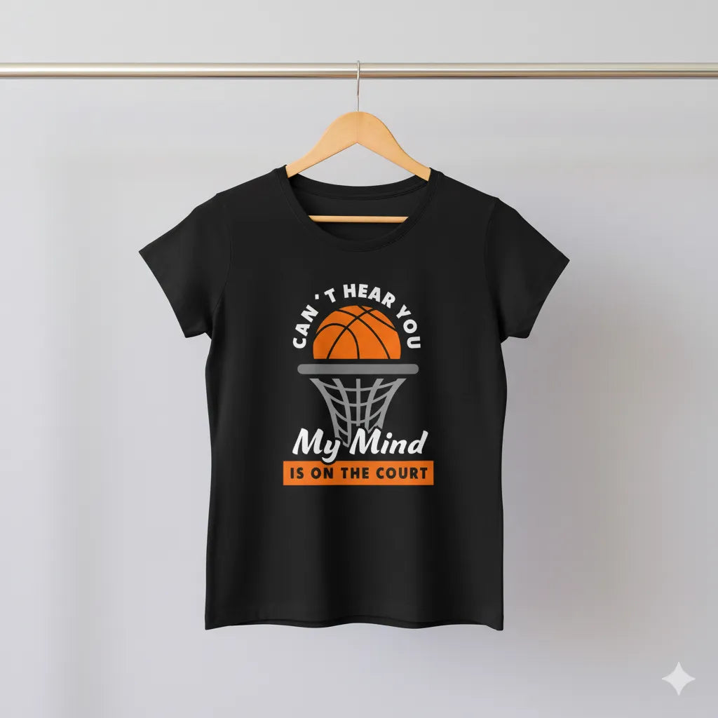 DivviK "My Mind Is On The Court" Basketball Graphic T-Shirt | Focused Player Tee