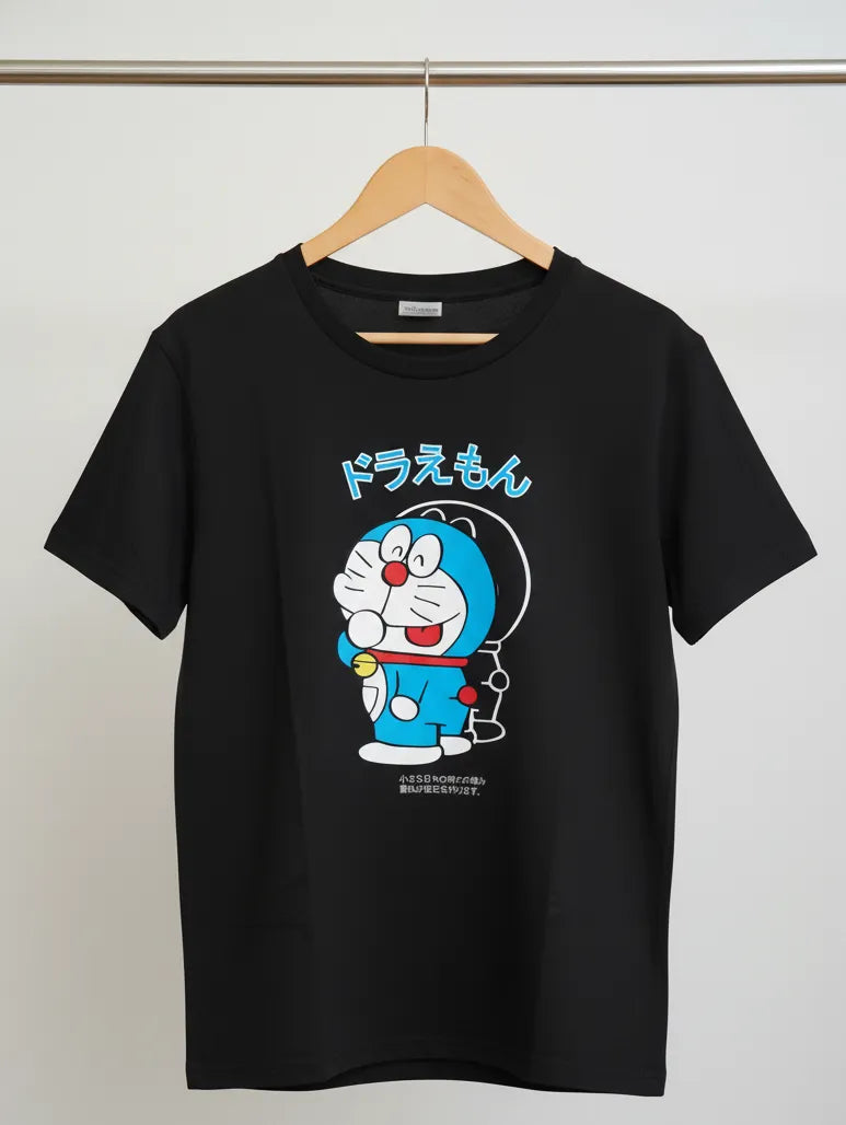DivviK Classic Doraemon Graphic T-Shirt | Nostalgic Japanese Anime Fan Tee
