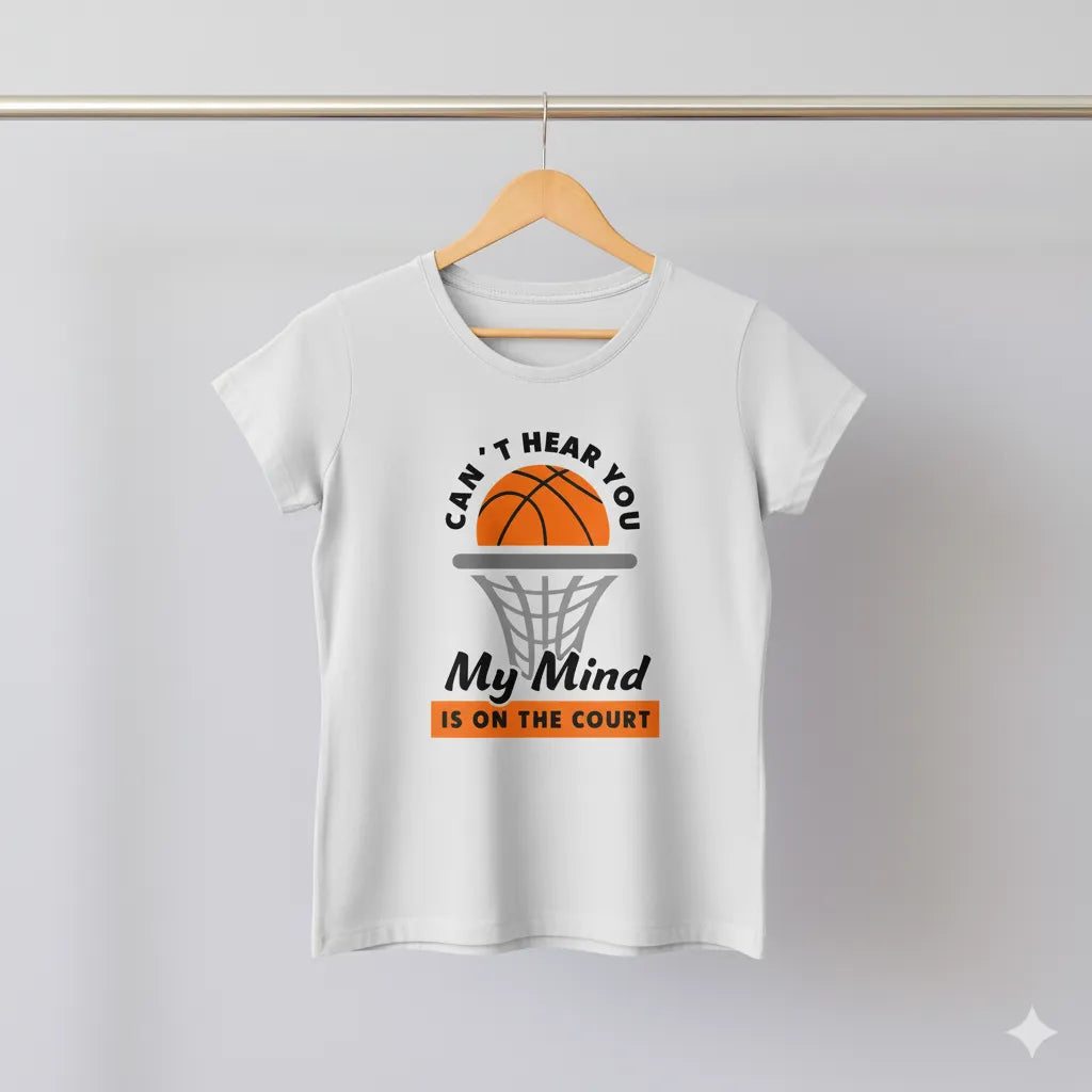 DivviK "My Mind Is On The Court" Basketball Graphic T-Shirt | Focused Player Tee