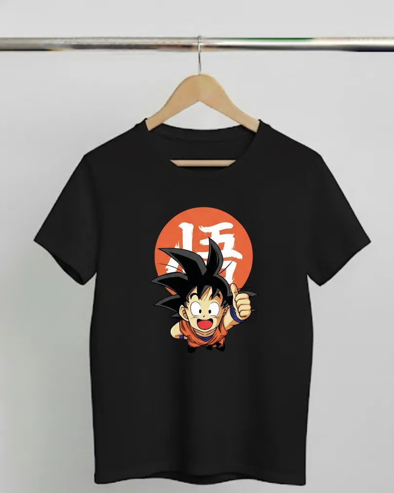 DivviK Kid Goku Thumbs Up Graphic T-Shirt | Dragon Ball Z Anime Fan Tee