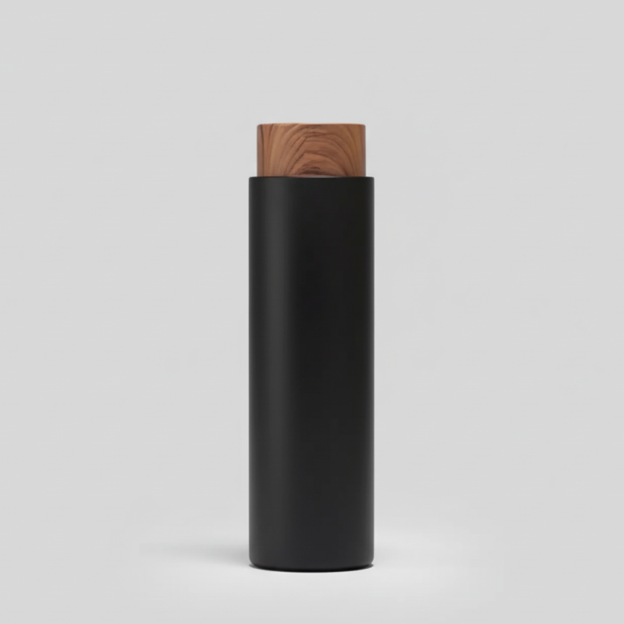 400 ML Matte Flask with Wooden Finish Cap – Stylish Customizable Gift Bottle DKGHA- 052