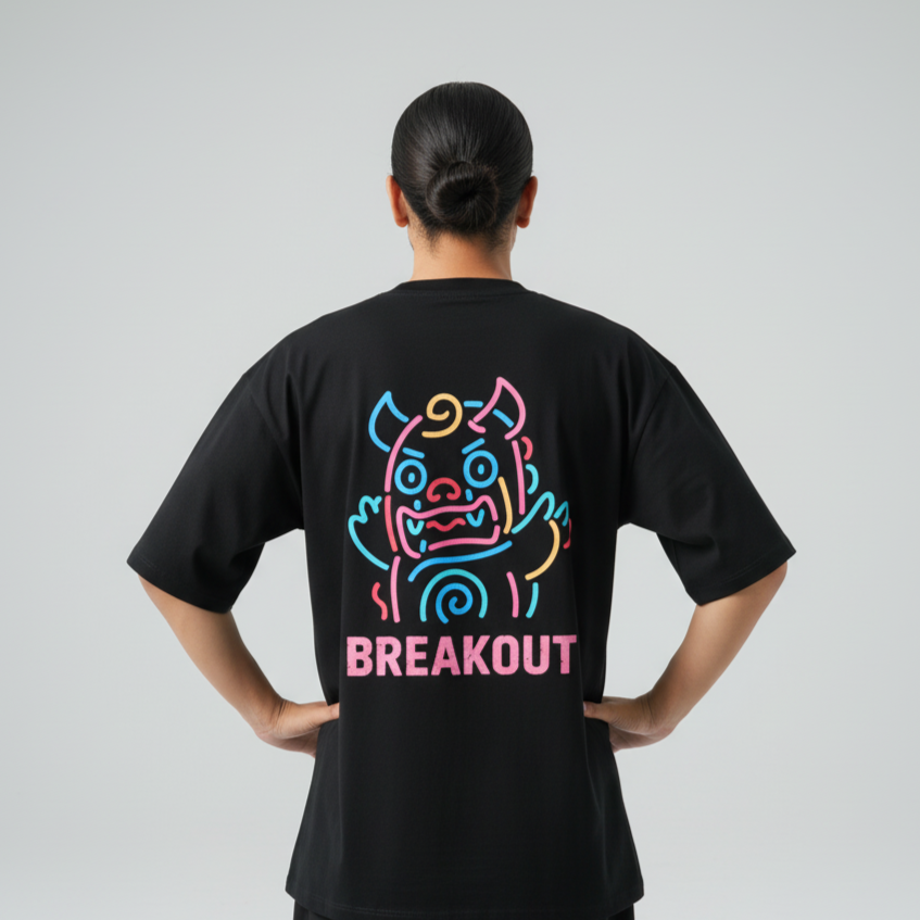 Breakout Monster Graphic Oversize T-Shirt