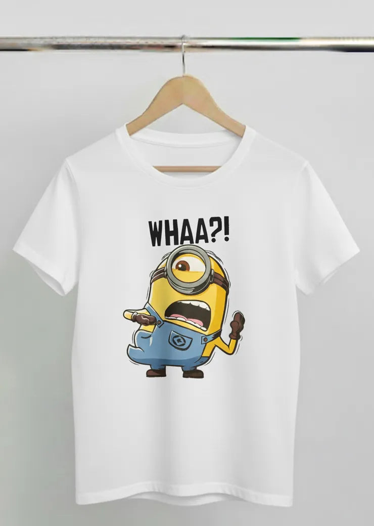 DivviK Minion "WHAA?!" Funny Graphic T-Shirt | Despicable Me Movie Fan Tee