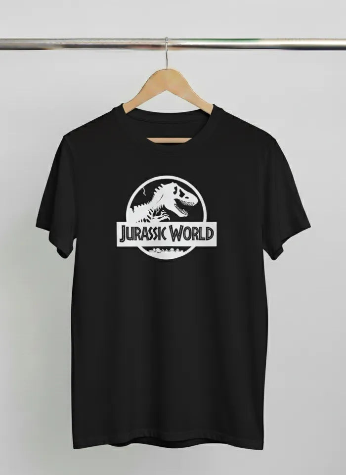 DivviK Jurassic World Logo T-Shirt | Classic Movie Dinosaur Graphic Tee