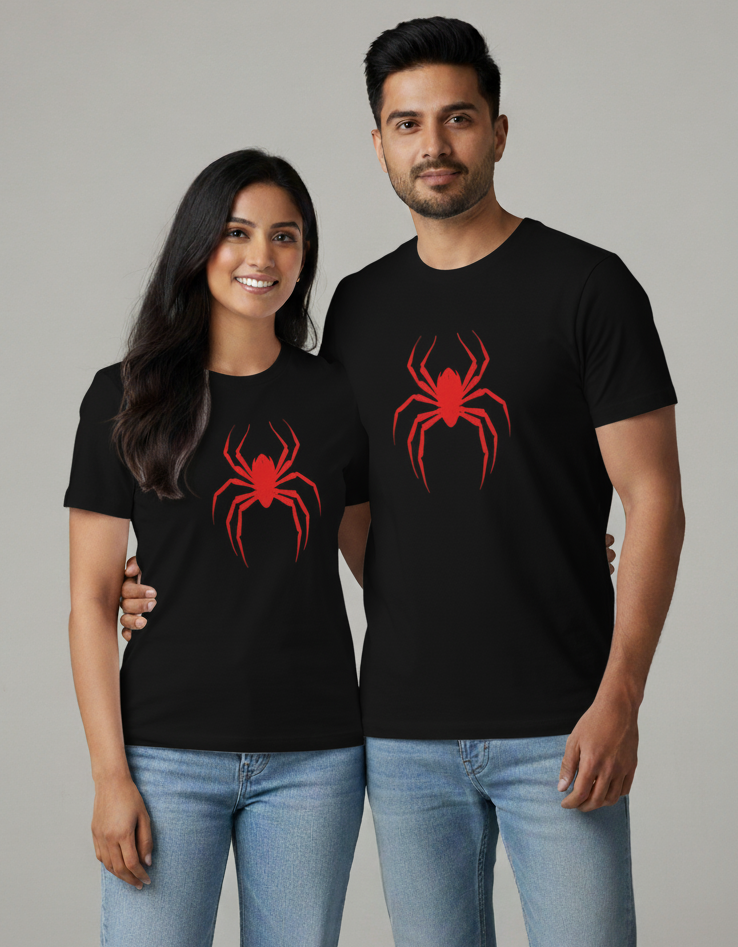 Red Spider Graphic Matching Couple T-Shirts
