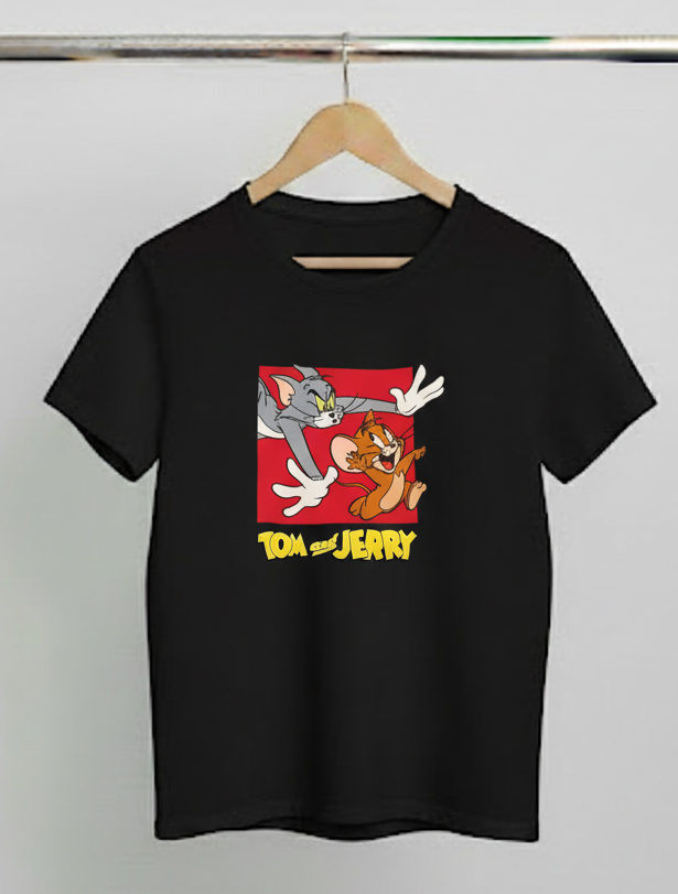 DivviK Classic Tom and Jerry Graphic T-Shirt | Retro Cartoon Fan Tee