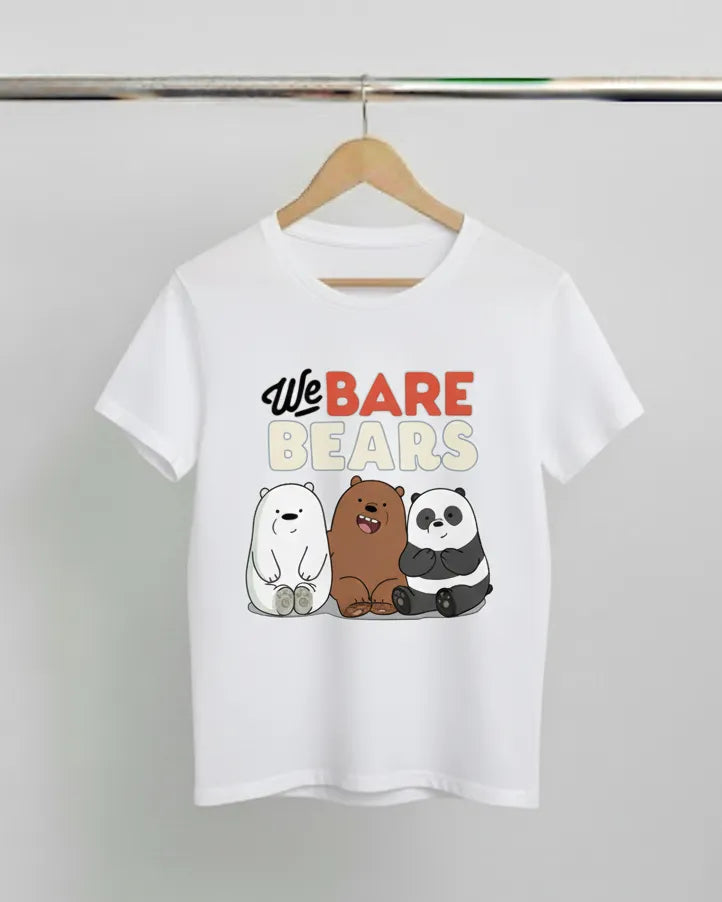 DivviK We Bare Bears Cartoon Graphic T-Shirt | Grizz, Panda, Ice Bear Fan Tee