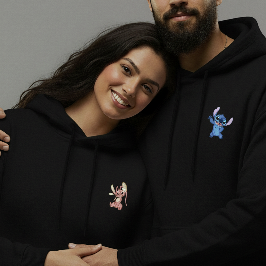 Angel & Stitch Funny Couple Hoodies