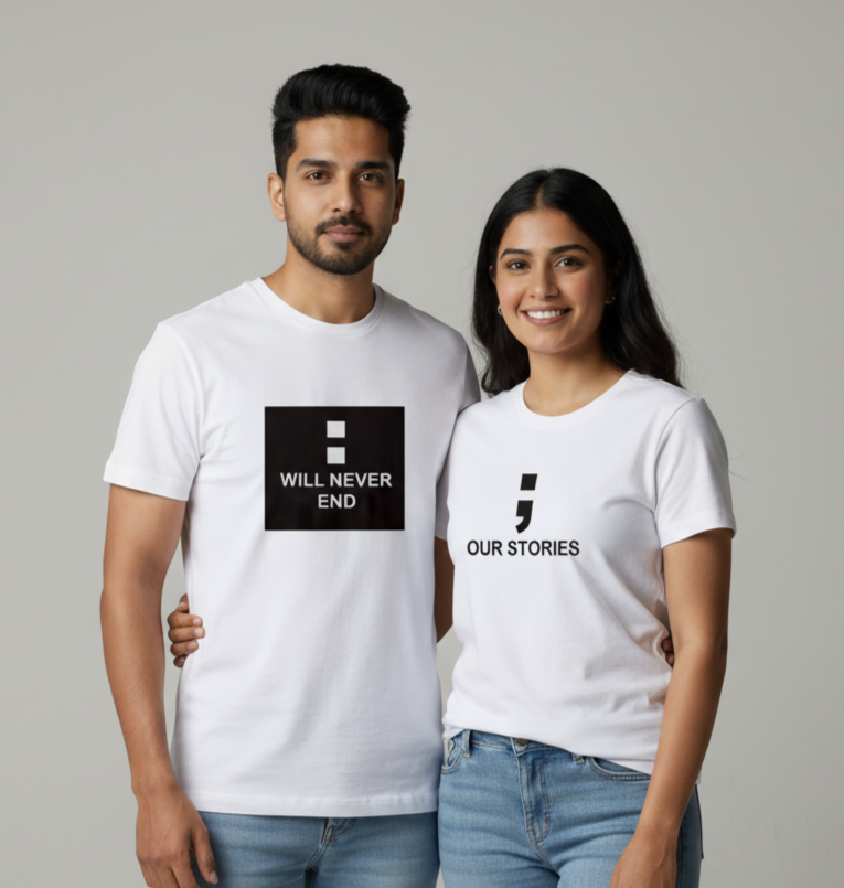 "Our Stories Will Never End" Matching Couple T-Shirts