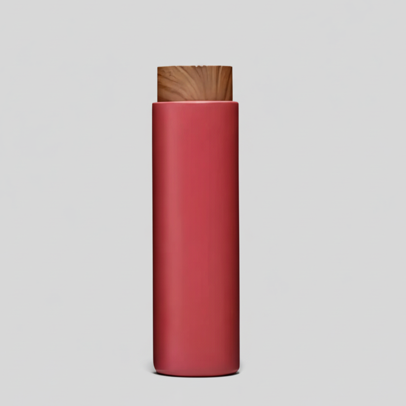 400 ML Matte Flask with Wooden Finish Cap – Stylish Customizable Gift Bottle DKGHA- 052