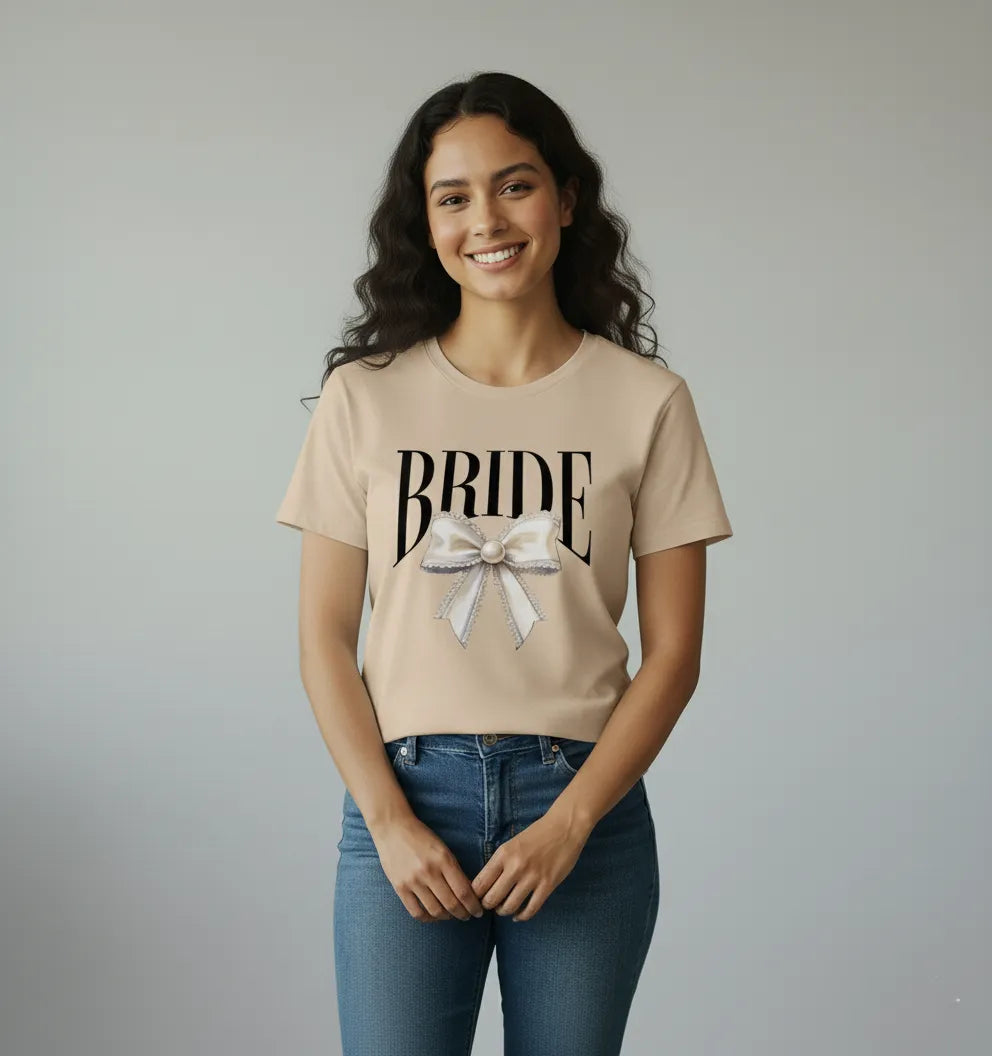 DivviK Bride T-shirt | Personalized Bridal Round Neck Tee for Wedding & Bachelorette