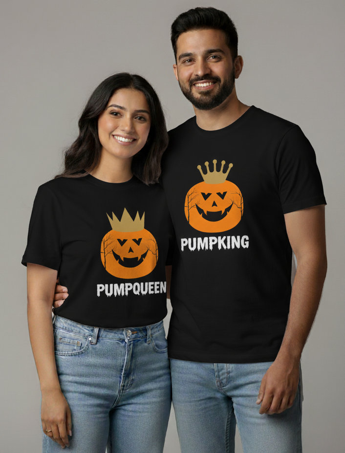 PUMPKING & PUMPQUEEN matching couple T-shirts