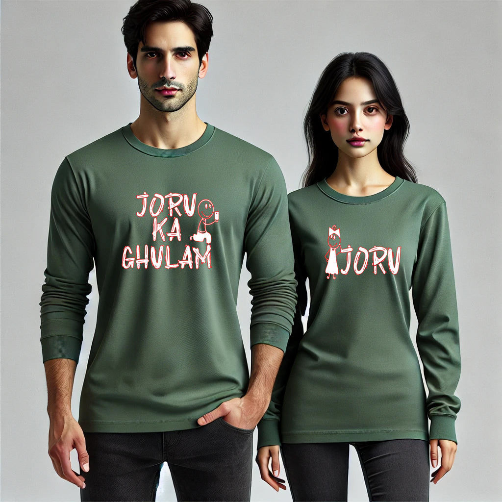 Joru Ka Gulaam & Joru Funny Couple T-Shirts – Long Sleeve