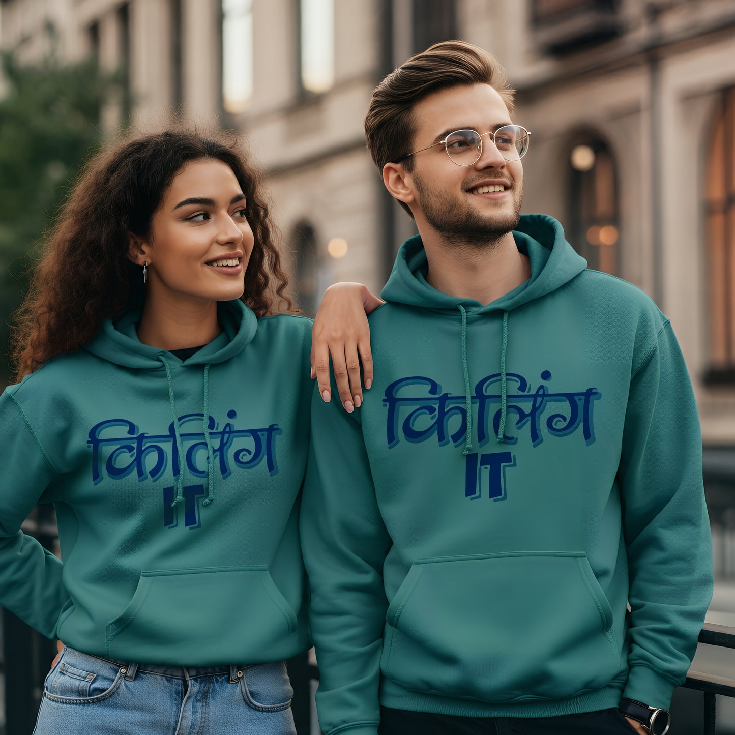 Killing It Funny Long Sleeve Couple Hoodies