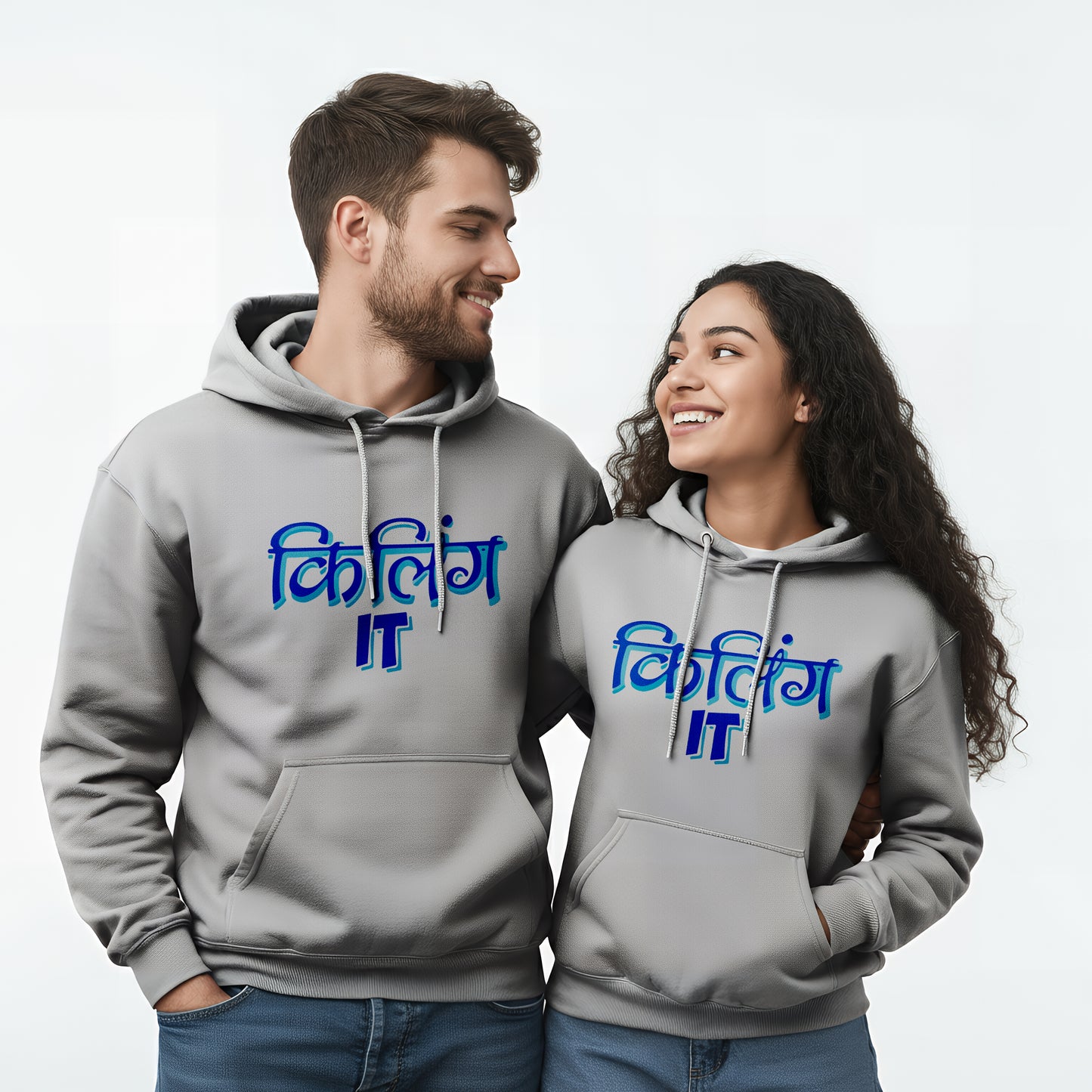 Killing It Funny Long Sleeve Couple Hoodies
