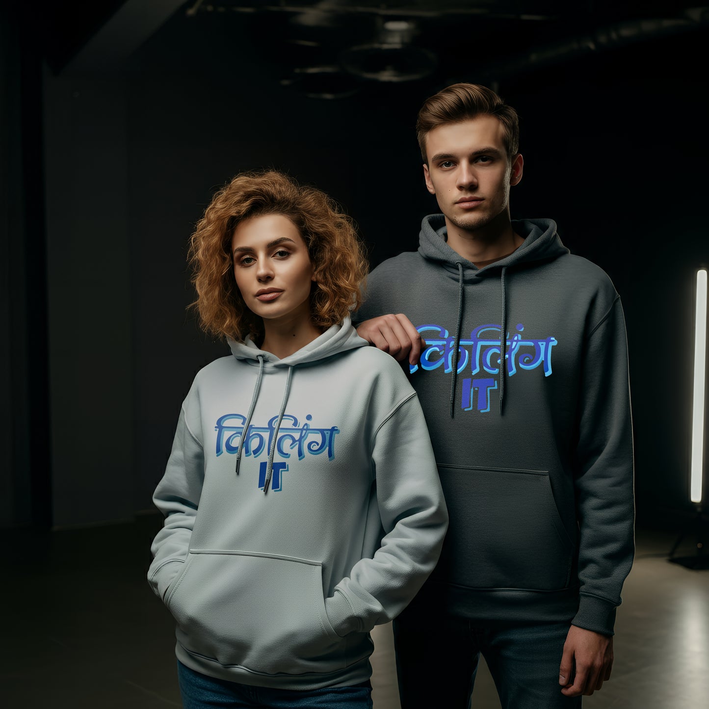 Killing It Funny Long Sleeve Couple Hoodies