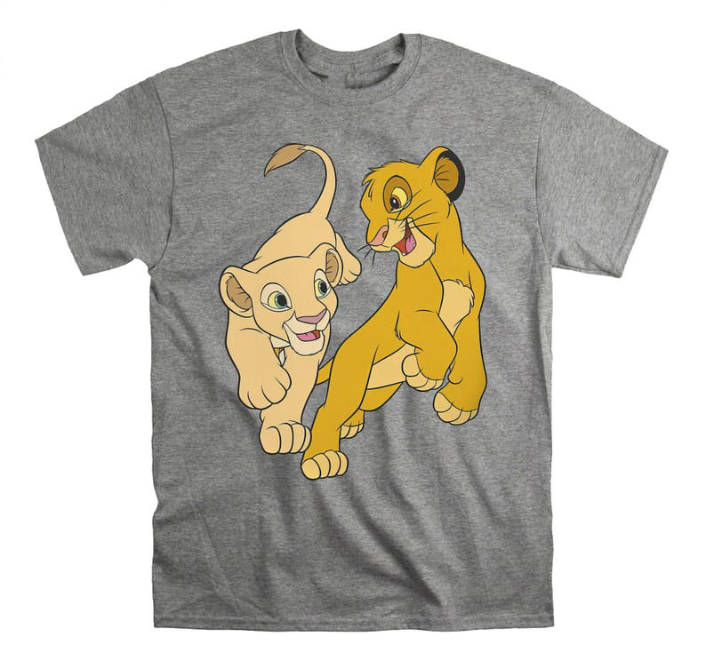 Grey Disney Lion King Young Simba & Nala Graphic T-shirt