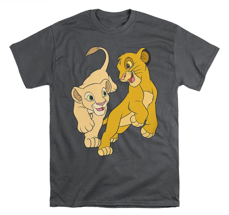 Heather Black Disney Lion King Young Simba & Nala Graphic T-shirt