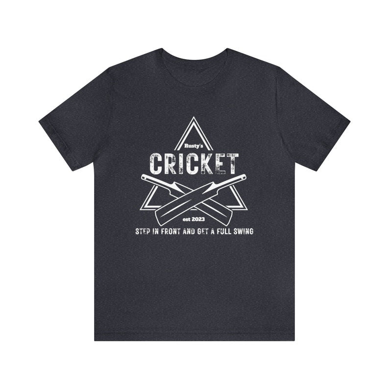 Heather Navy "Rusty's Cricket" Bats Graphic T-shirt