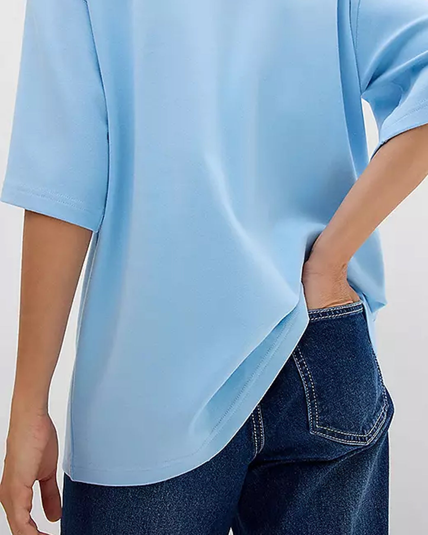 Light Blue Oversized T-Shirt in Back View