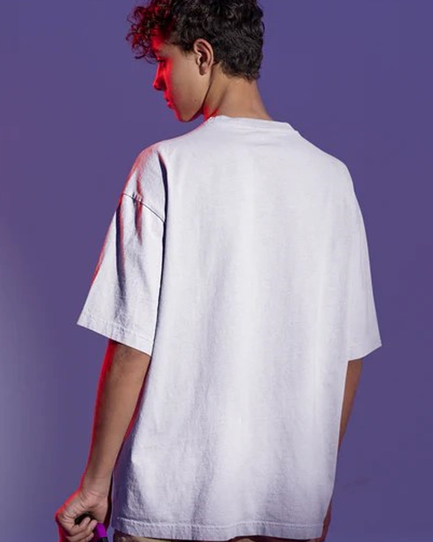 Men_Solid_Round_Neck_Pure_Cotton_white_T-Shirt back side view