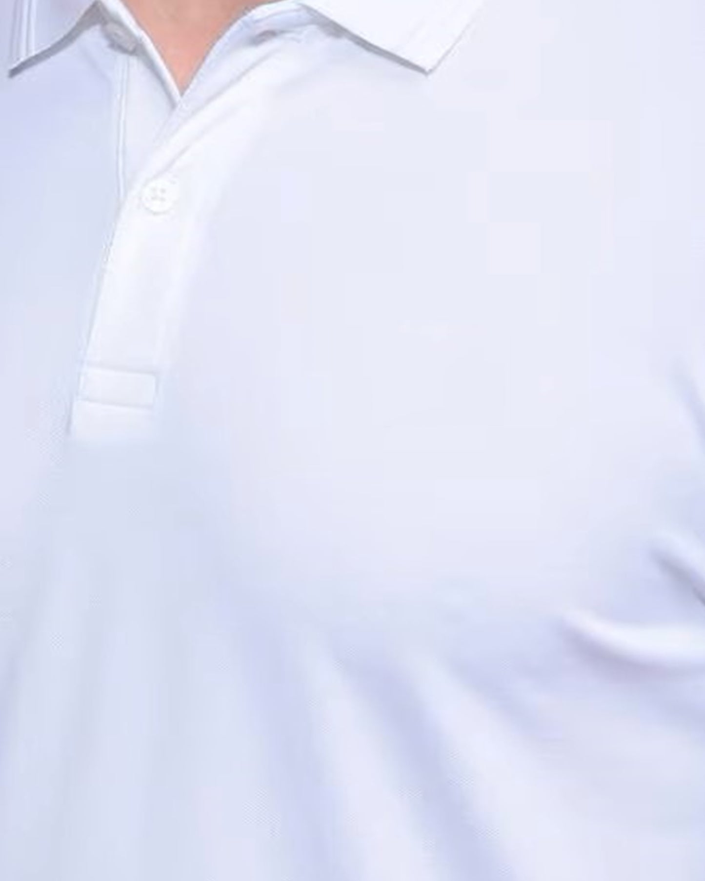 Men_s_Classic_White_Short_Sleeve_Polo_T-Shirt_Comfortable_Casual_Wear Close view