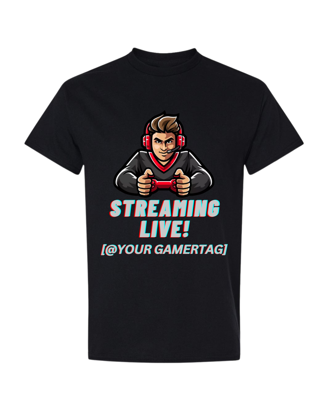 ๐ฎ Streaming Live Tee โ Custom Gamertag Edition