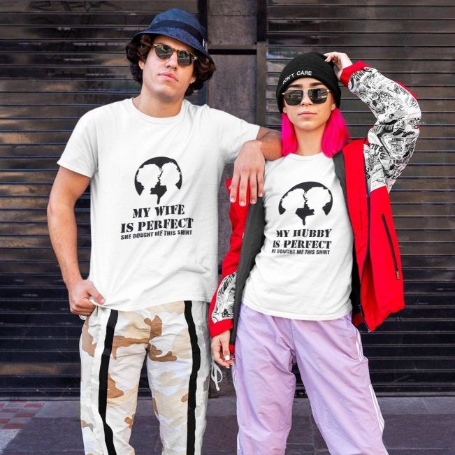 My Husband / My Wife is Perfect Short Sleeve T-Shirts