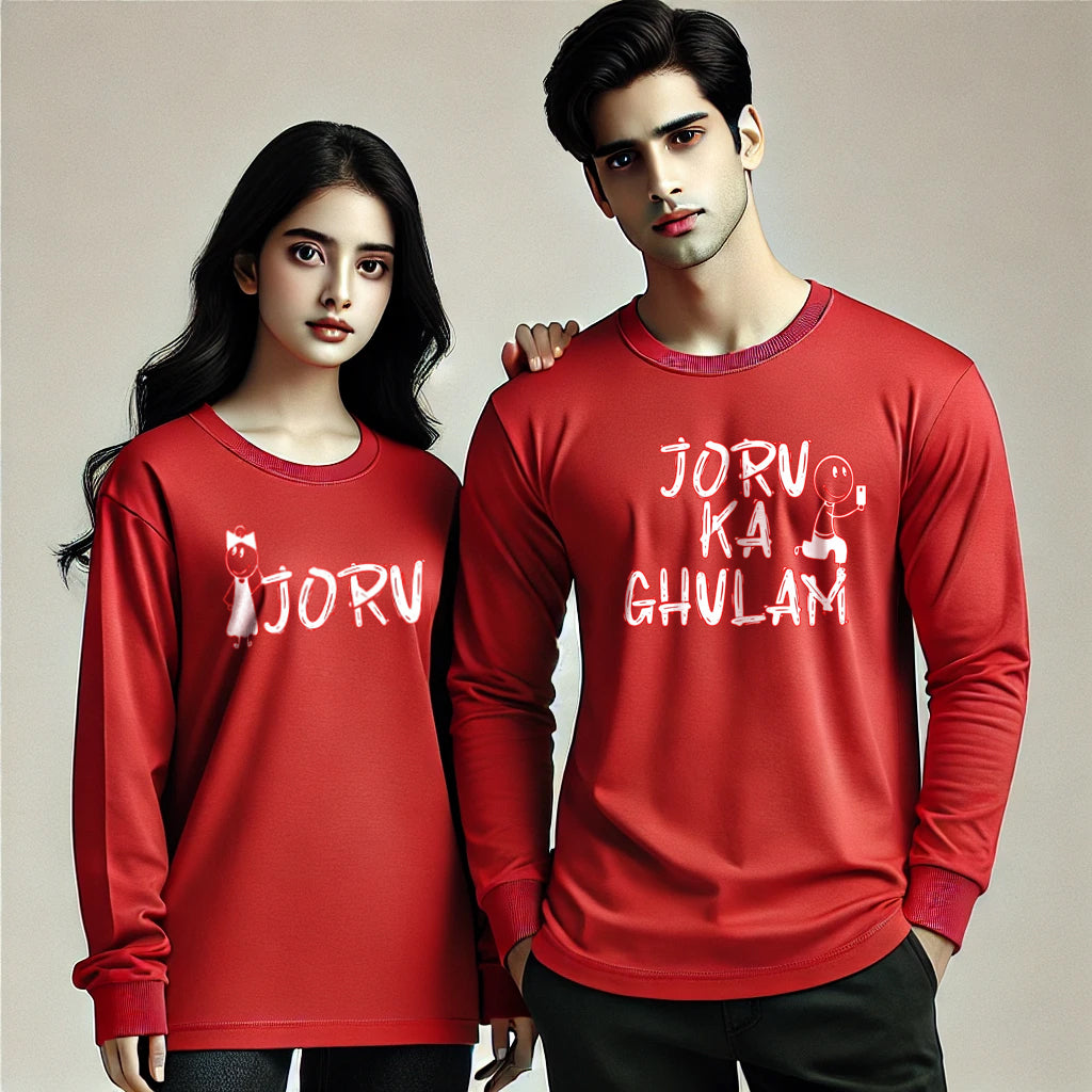 Joru Ka Gulaam & Joru Funny Couple T-Shirts – Long Sleeve