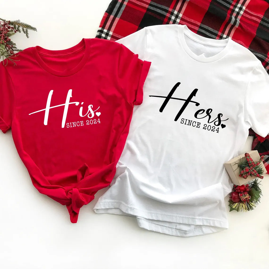 Customised His Hers Themed Couple T-Shirts