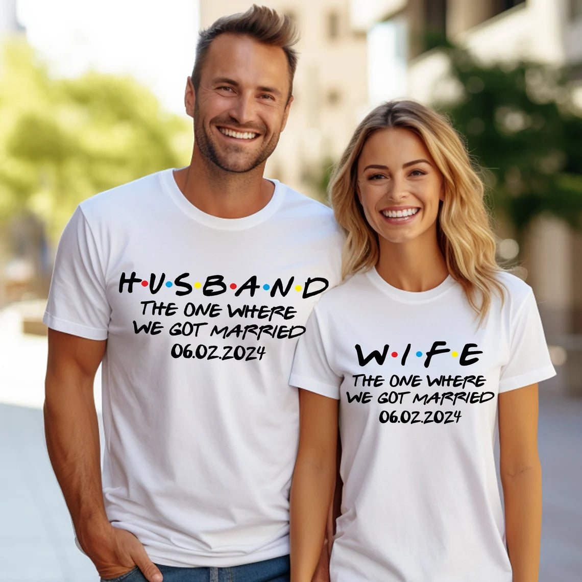FRIENDS Print Husband & Wife Theme Couple T-Shirts