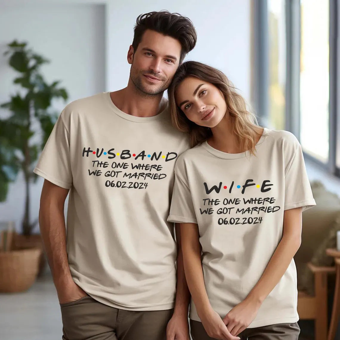 FRIENDS Print Husband & Wife Theme Couple T-Shirts
